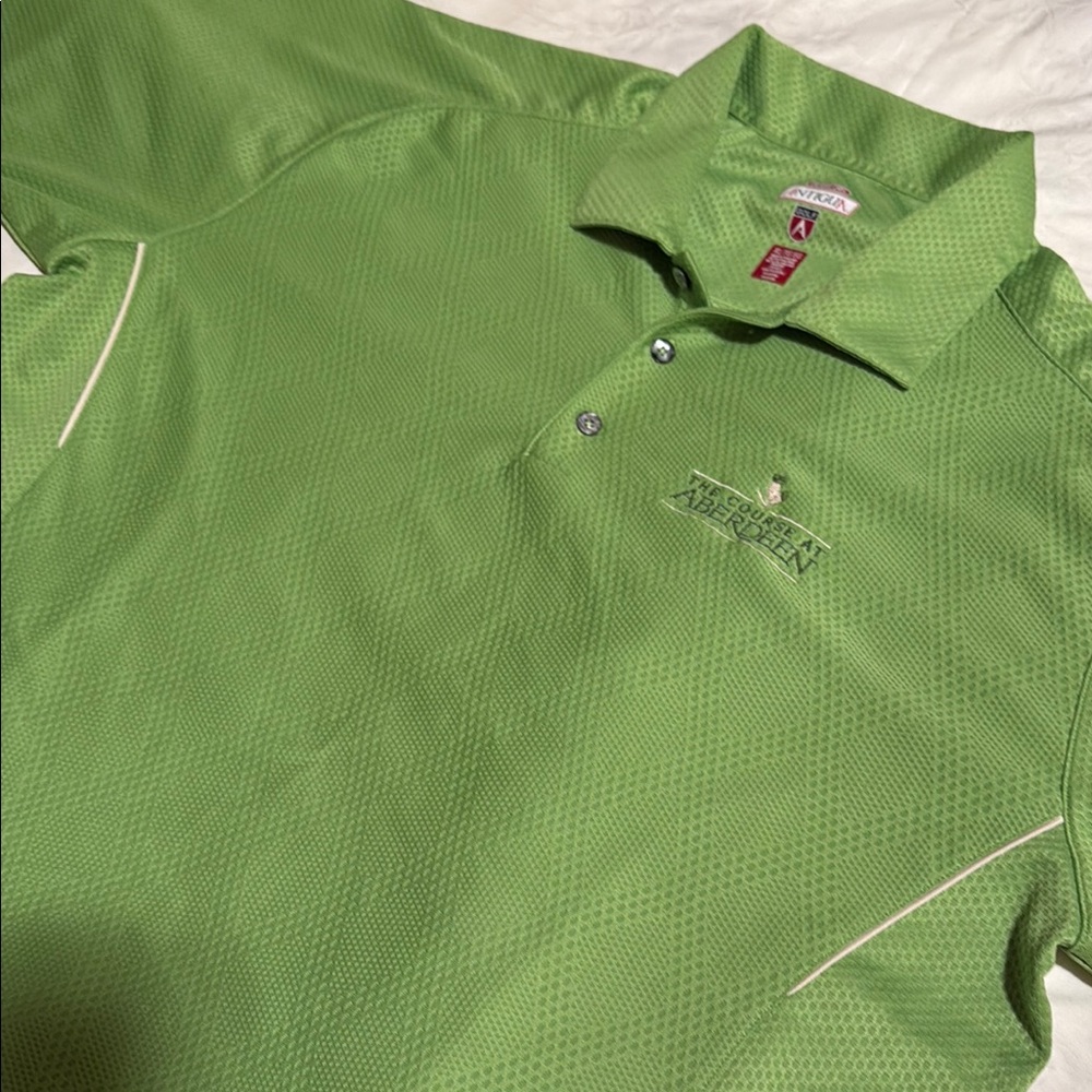 Antigua Green Polo Shirt Performance Fabric